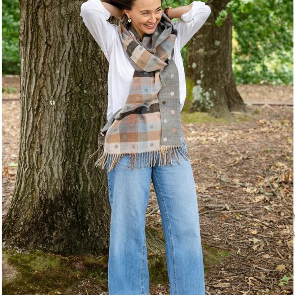 Greenwood Spotty Dotty Scarf in Grey