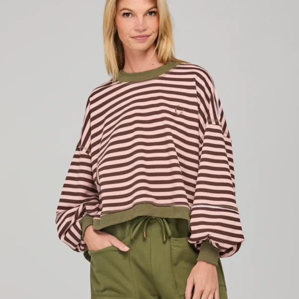 Boom Shankar Guru Sweater - Dusty Pink Stripe