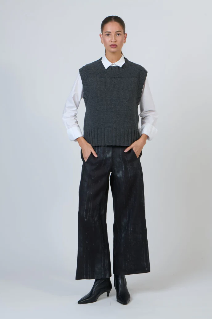 Naturals by O & J Knit Vest - Coal - Image 3