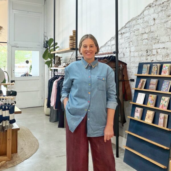 Monte_b54 Denim Shirt with Blanket Stitch