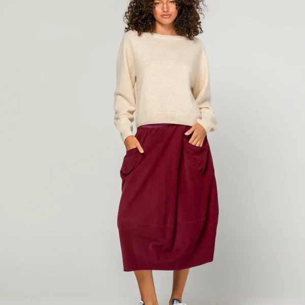 Boom Shankar Cord Guru Skirt - Merlot