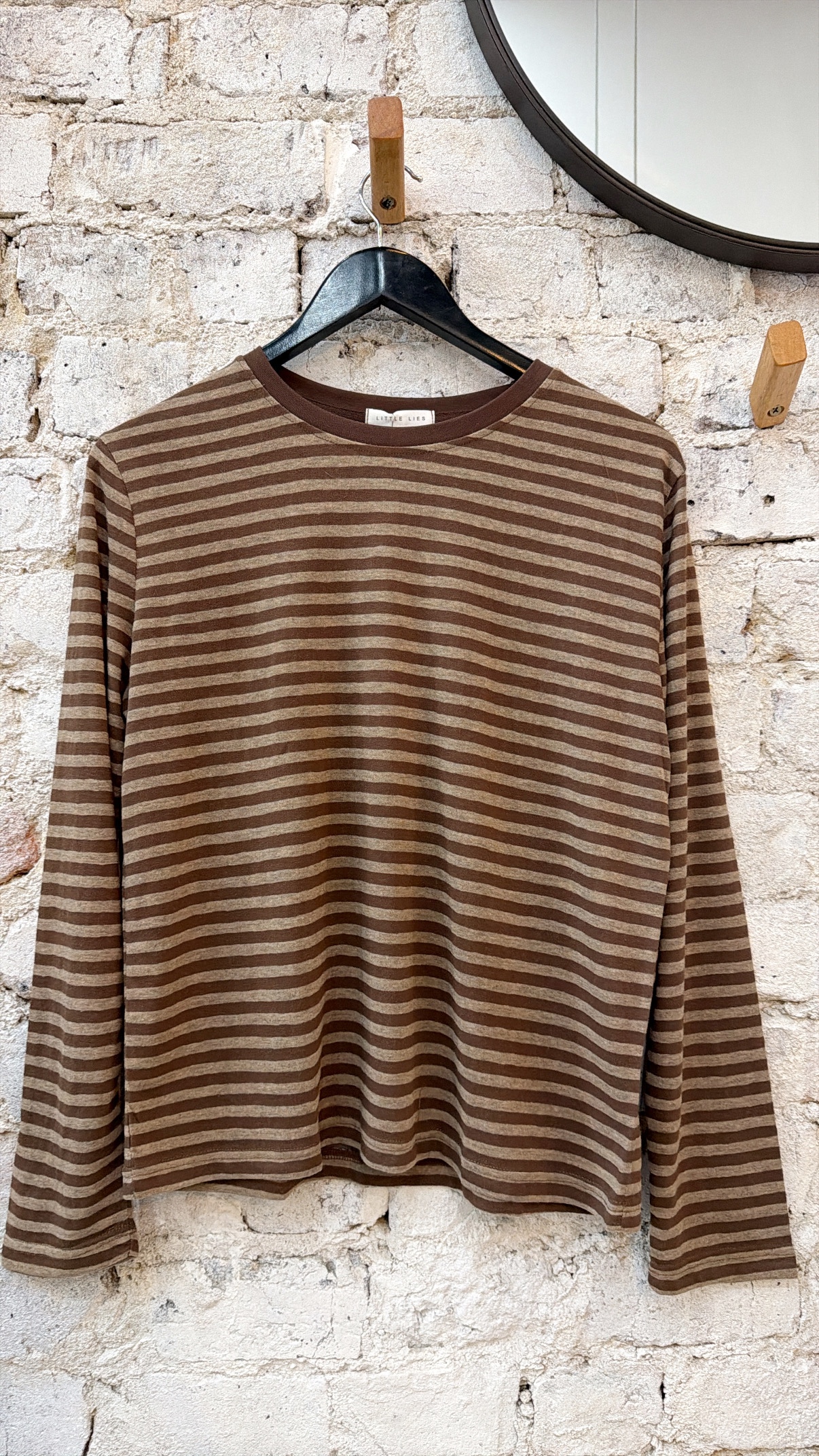 Little Lies Athena Choc Stripe Tee - Image 2
