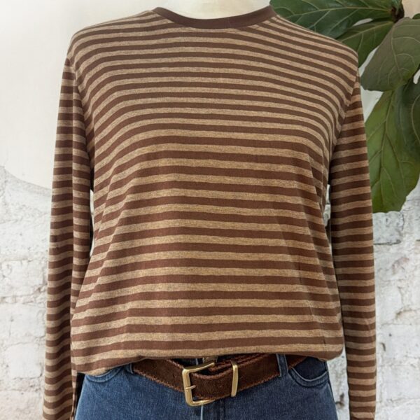 Little Lies Athena Choc Stripe Tee