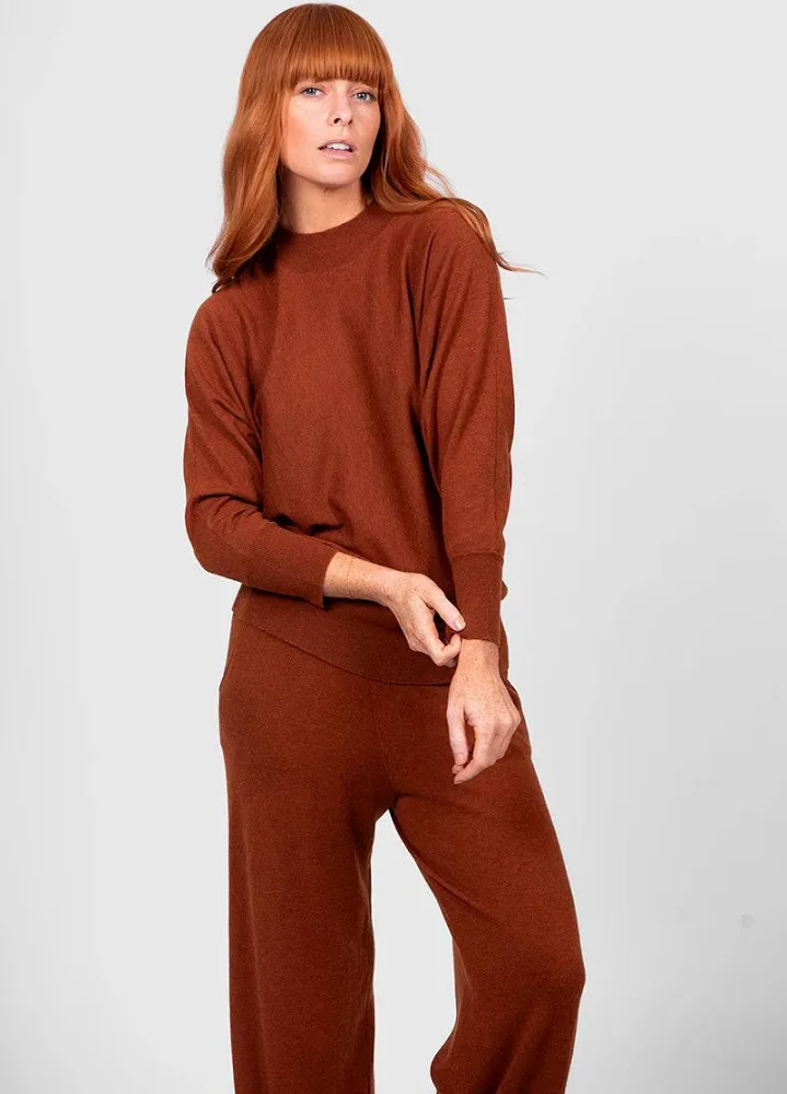 Bridge & Lord Dolman 3/4 sleeve pullover in Cognac