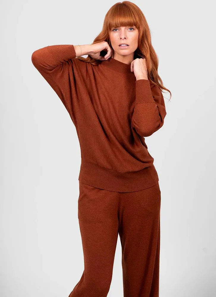 Bridge & Lord Dolman 3/4 sleeve pullover in Cognac - Image 2