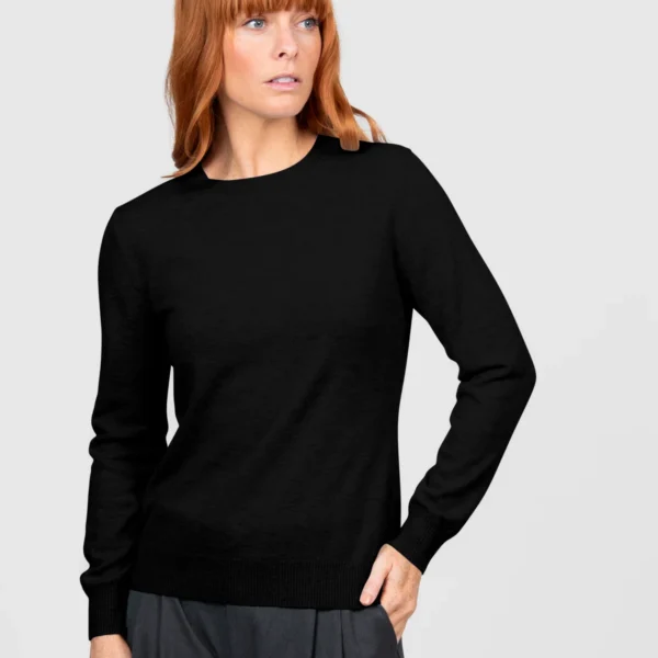 Bridge & Lord Chloe Merino Cashmere Pullover - Black