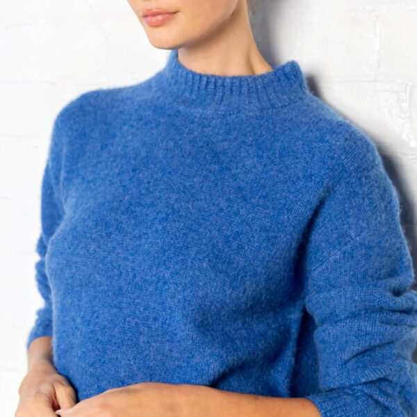 Azure Cocoon Funnel Neck Jumper