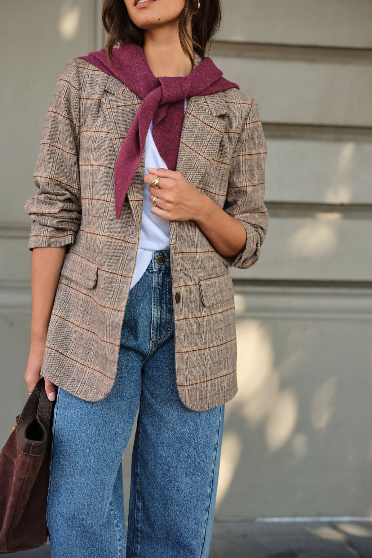 Ceres Life Joni Blazer - Brown Check
