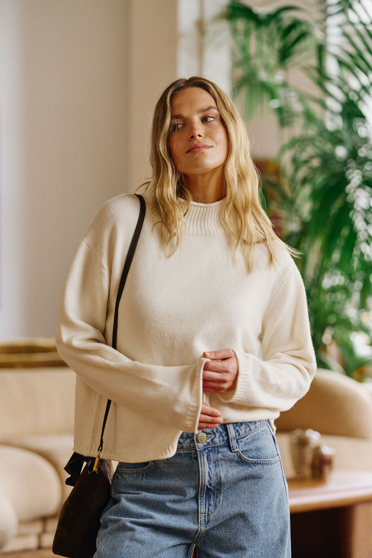 Ceres Life Finley Funnel Neck Knit - Milk