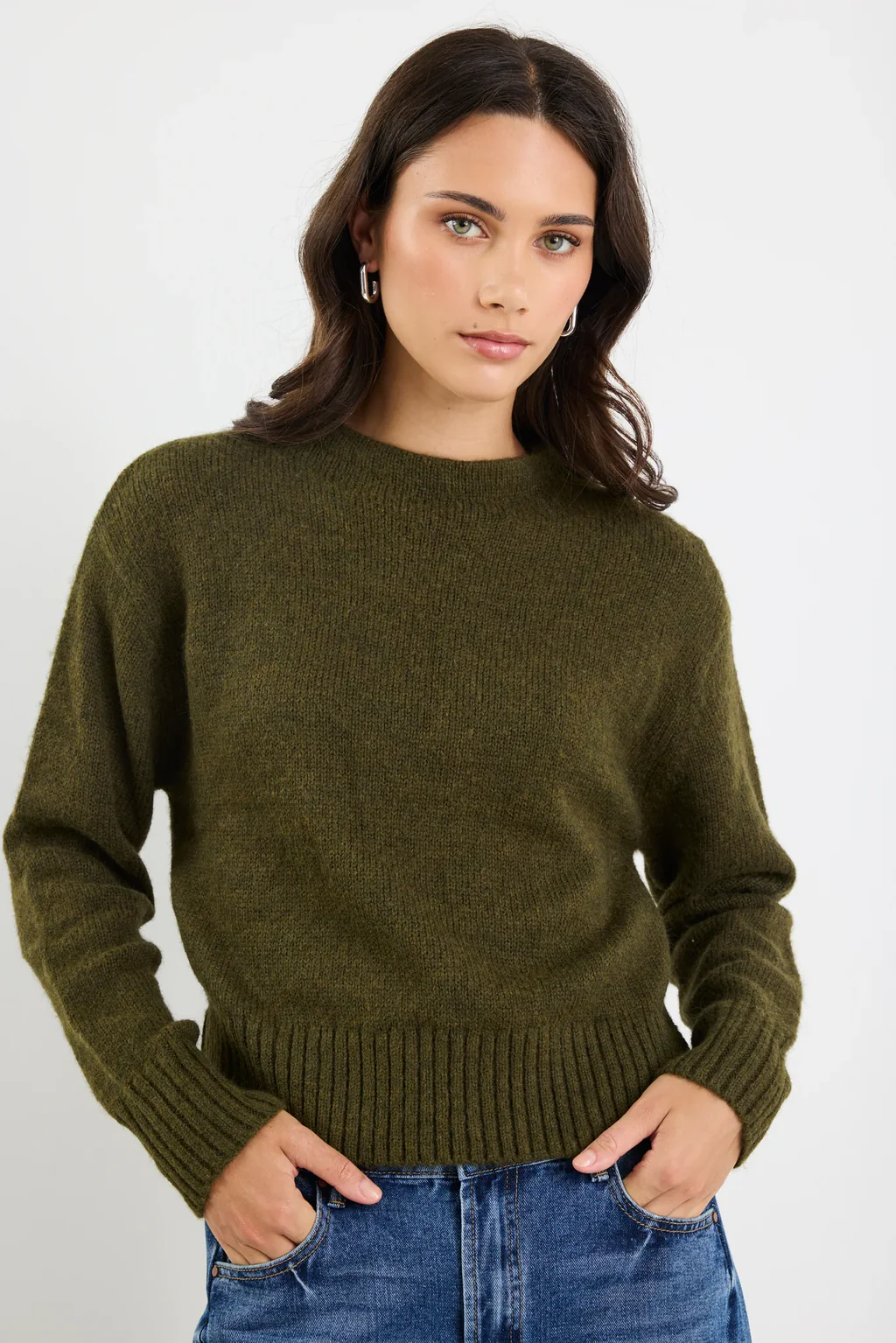 Huddle Funnel Neck Khaki Jumper - Image 3