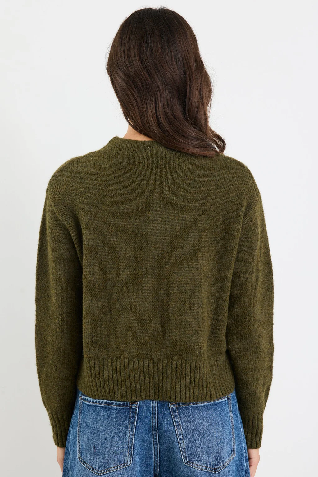Huddle Funnel Neck Khaki Jumper - Image 2