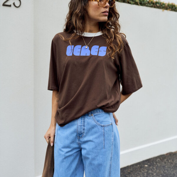 Ceres Life Luna Relaxed Tee - Chocolate Ceres Abstract