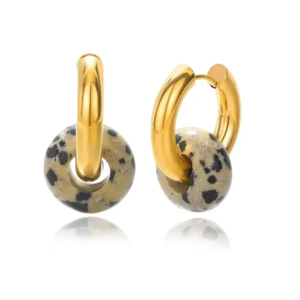 Greenwood Astrid Hoop Earrings with Pebble Stone Bead
