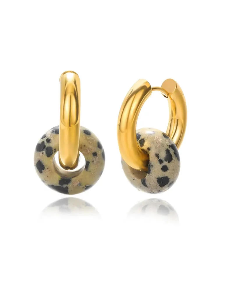 Greenwood Astrid Hoop Earrings with Pebble Stone Bead