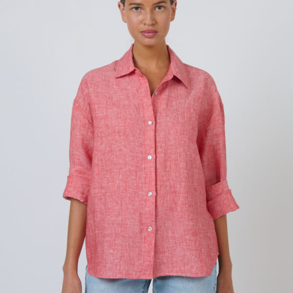 Enveloppe Red Linen Shirt