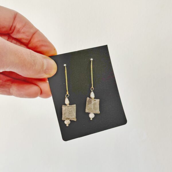 Taila Danae Ceramics Ceramic & Double Pearl Drops