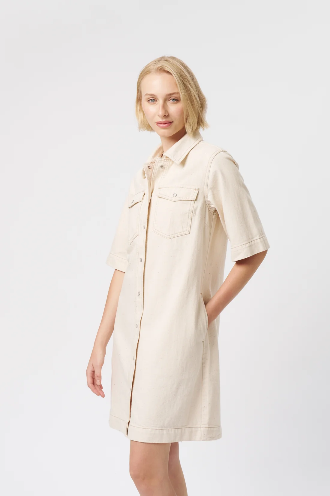 Kireina Pamela denim dress sand - Image 3