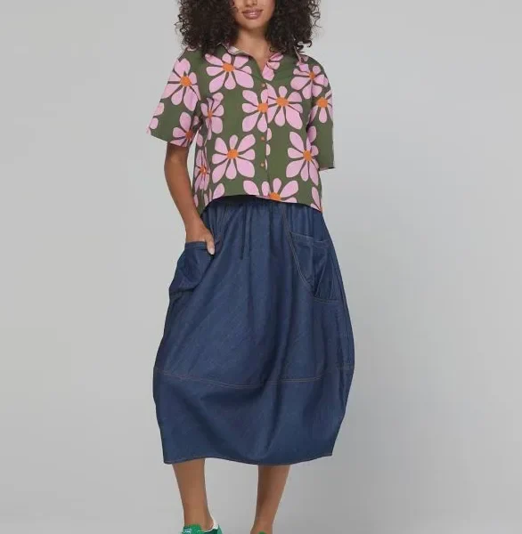 Boom Shankar Guru Skirt Dark Denim