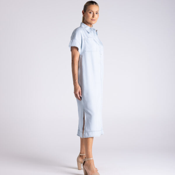 Two T's Denim Shirtdress - Cornflower Blue