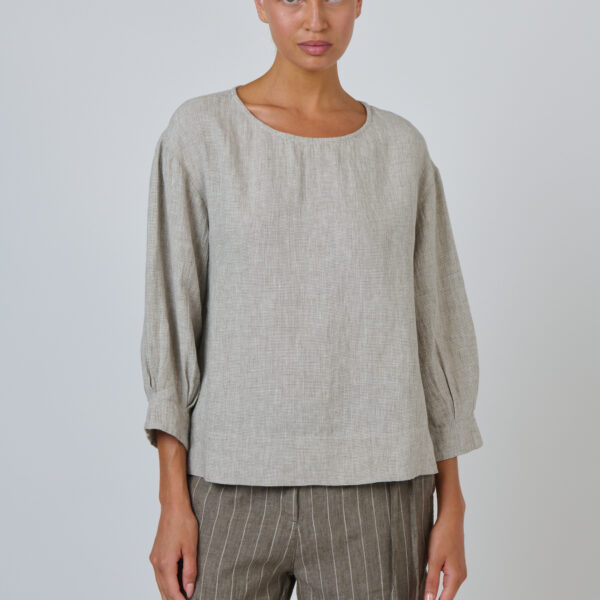 Naturals by O & J Check Blouse - Mousse