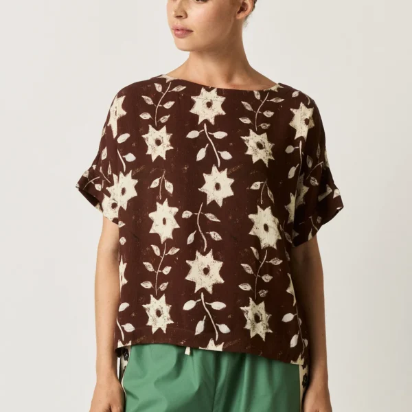 Nancybird Ochre Flower Dolman Top