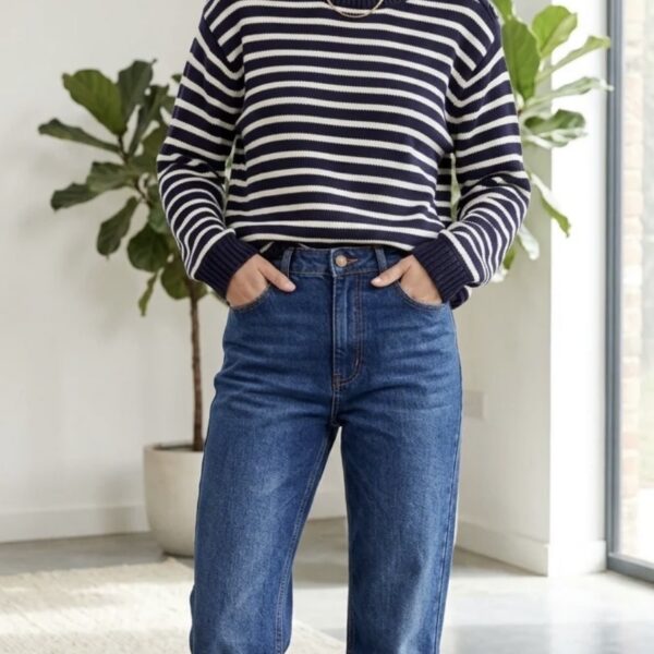 Naturals by O & J Ink Stripe Cotton Jumper