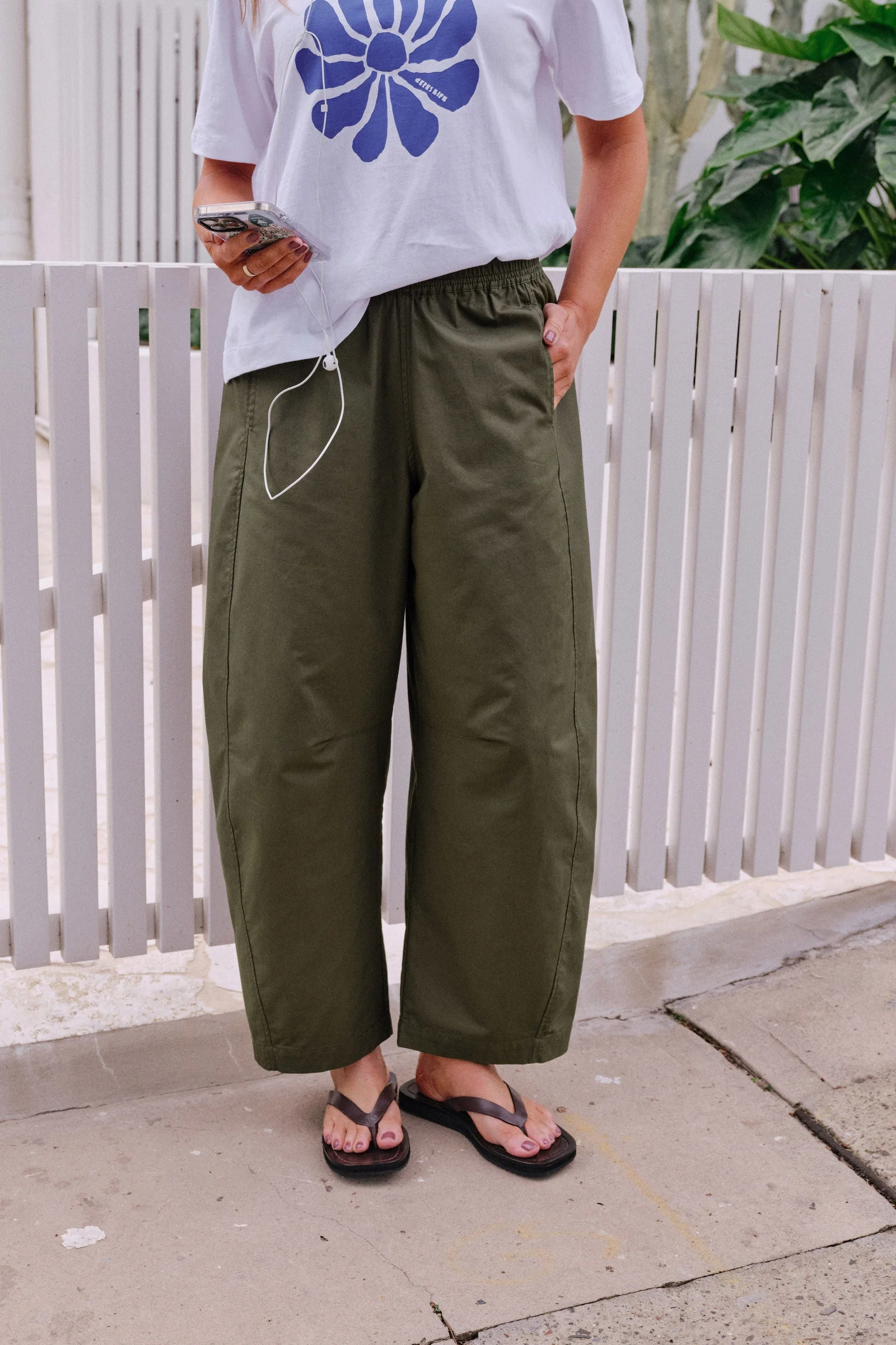 Ceres Life Bella Barrel Pant - washed olive - Image 3