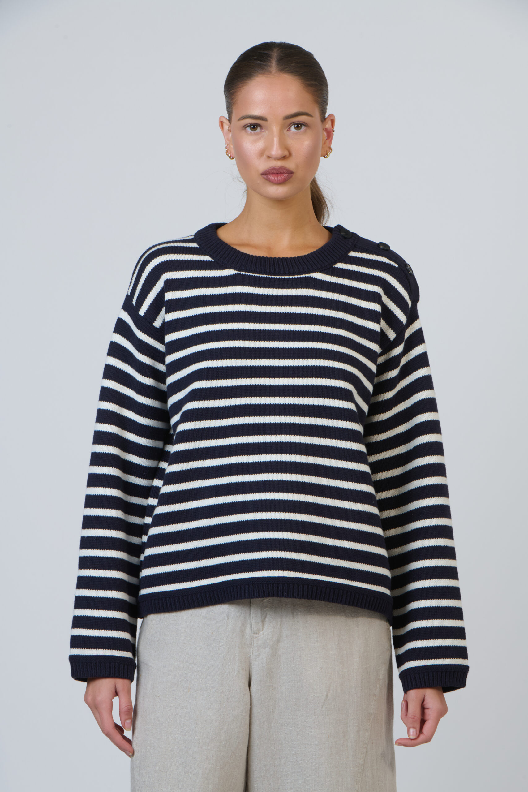 Naturals by O & J Ink Stripe Cotton Jumper - Image 2