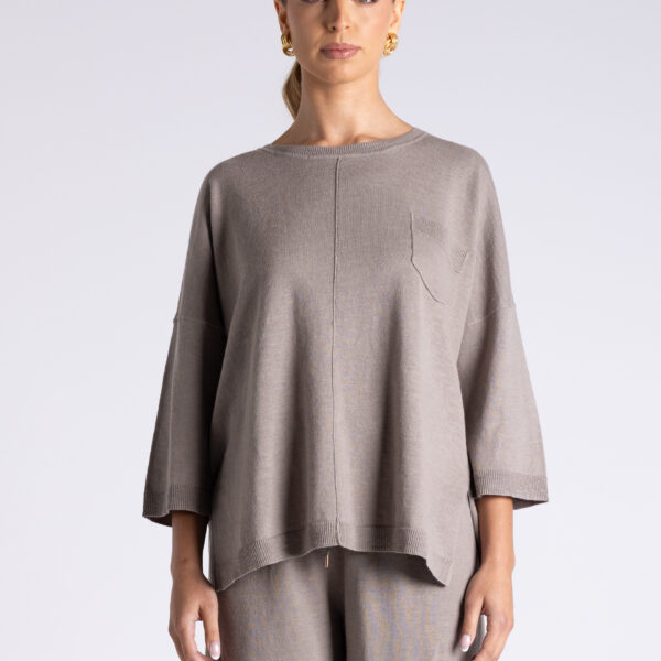 Two T's Pippa knit top dove