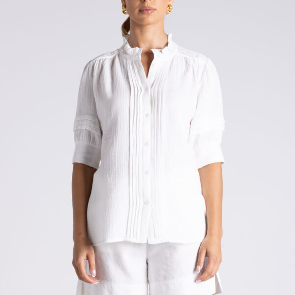 Two T's Ruffle Short Sleeve Shirt