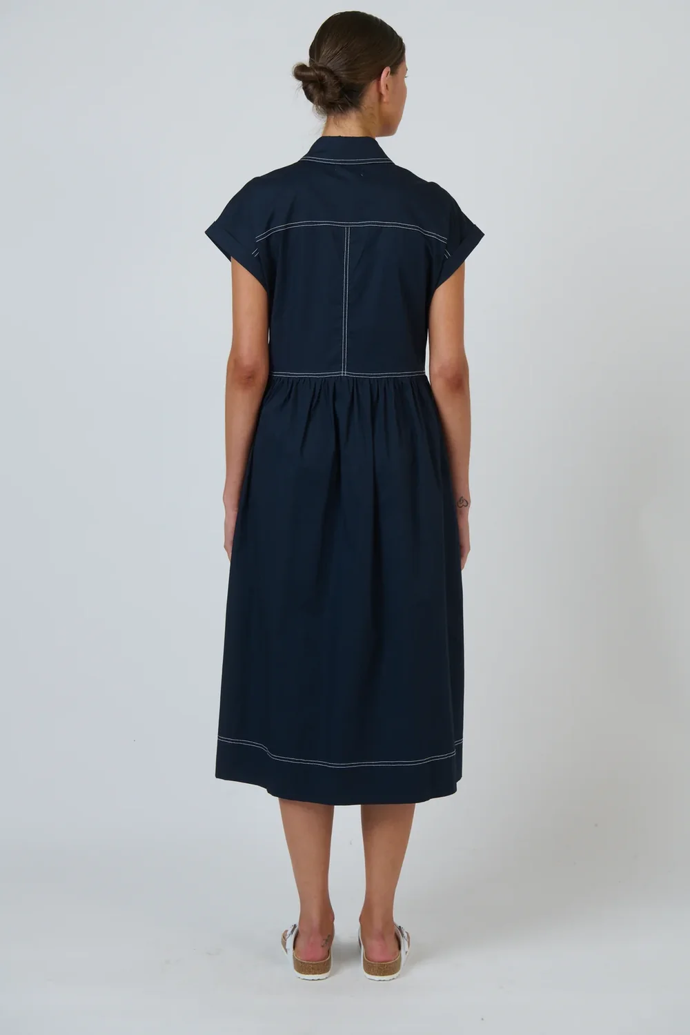 Naturals by O & J Navy with White Stitching Dress - Image 2