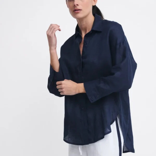 Little Lies Navy Boyfriend Shirt