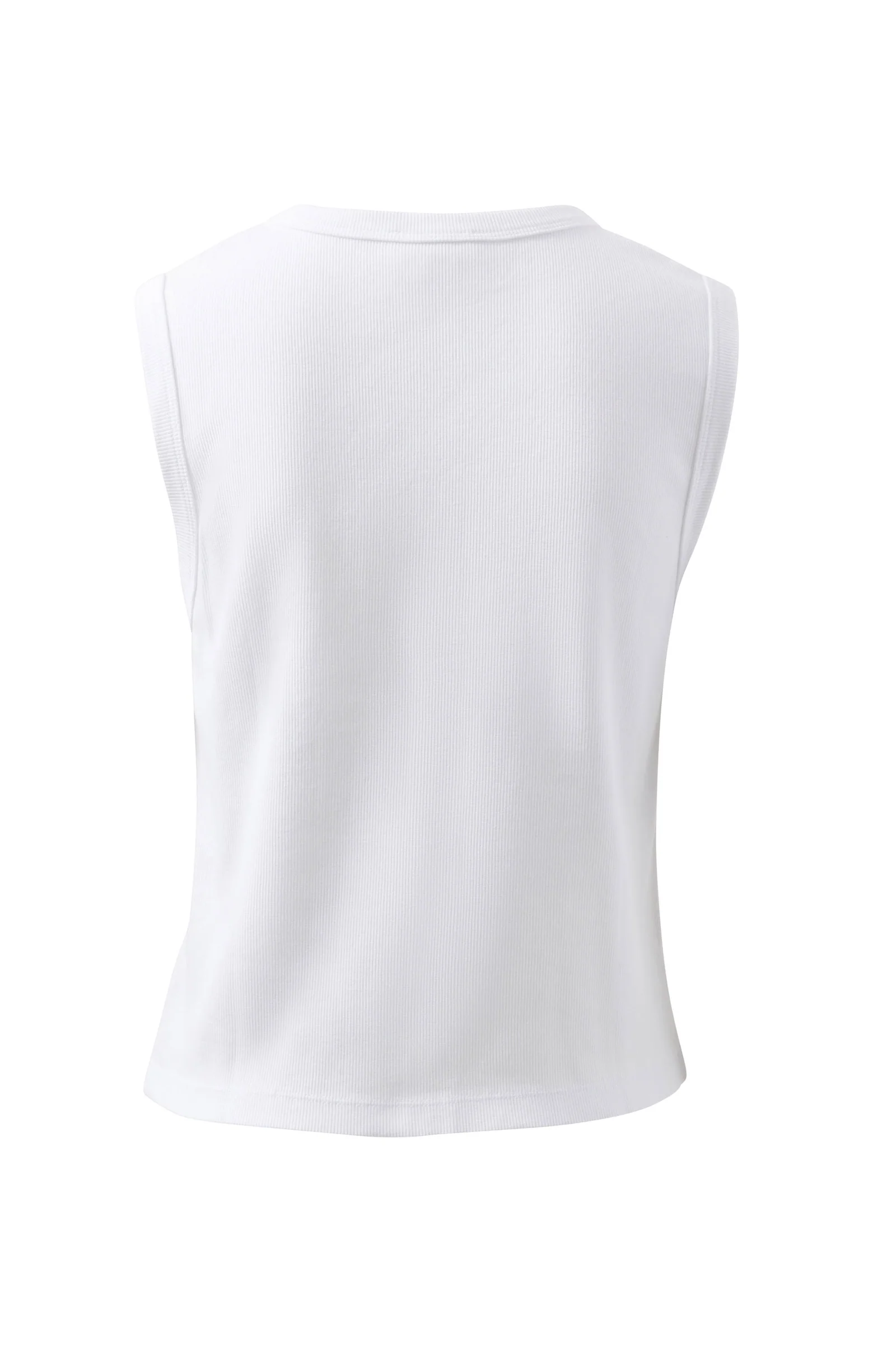 Ceres Lyla Button Through Rib Tank/White - Image 4