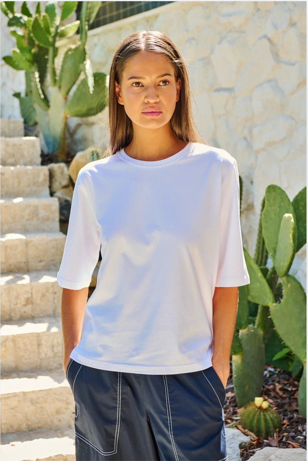 Naturals by O & J White Cotton Tee - Image 2
