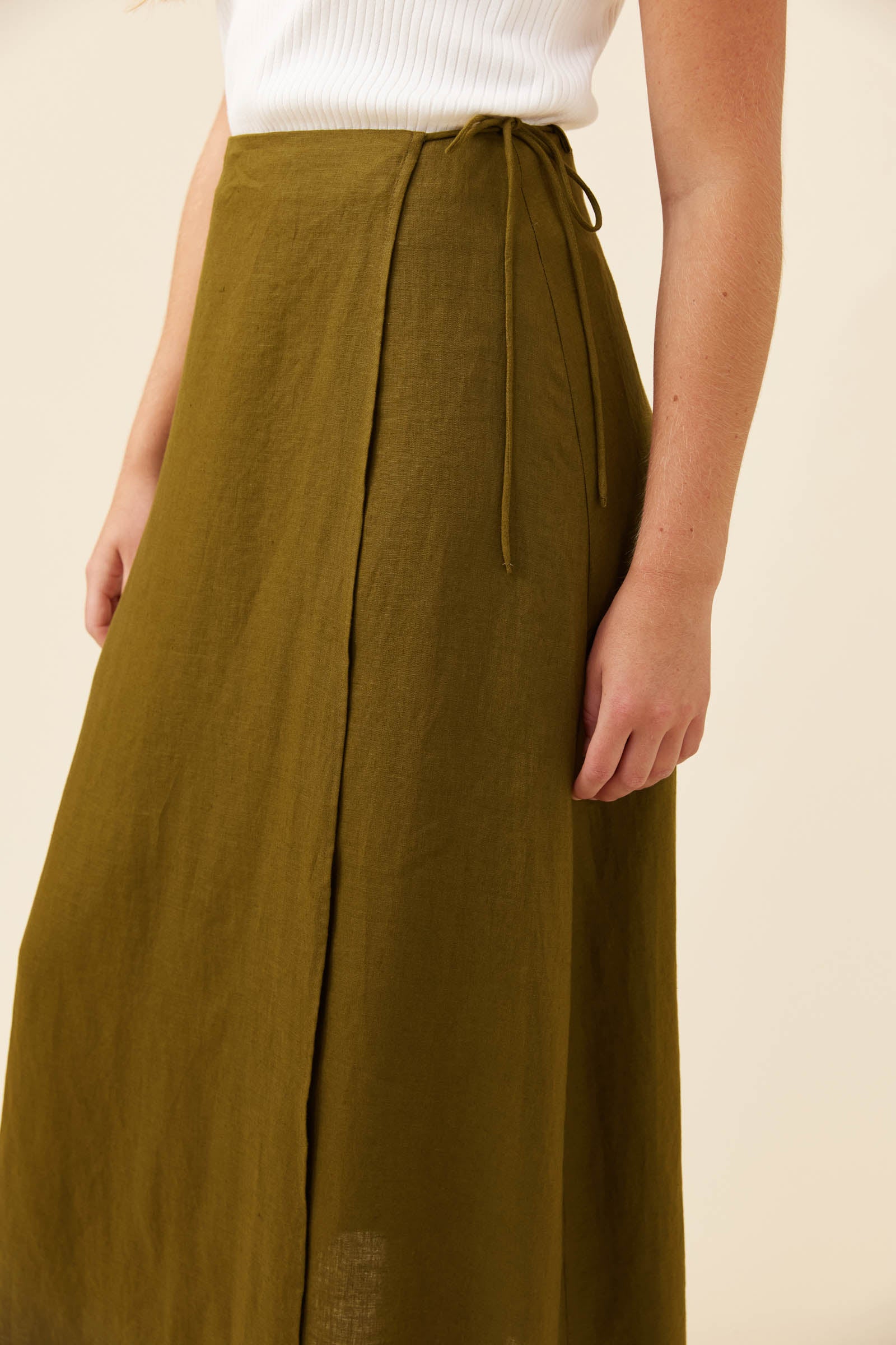 Isle Of Mine Anita Wrap Skirt - Olive - Image 2