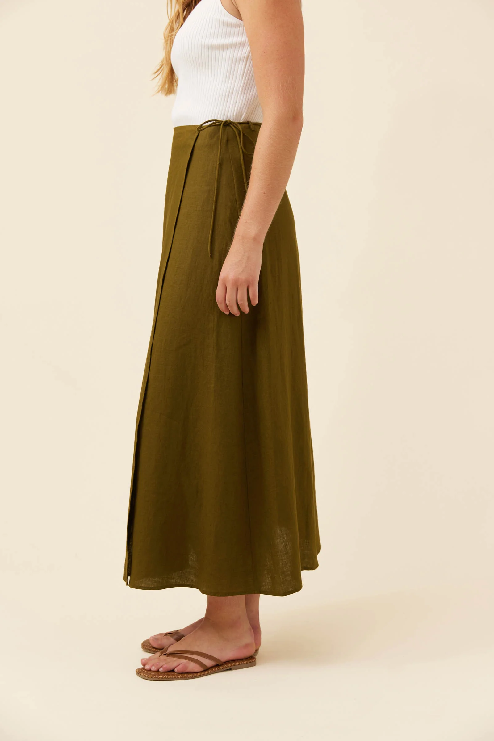 Isle Of Mine Anita Wrap Skirt - Olive - Image 4