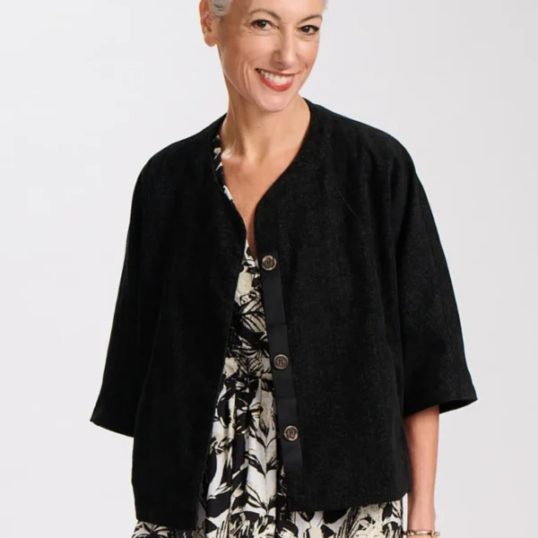 Olga de Polga Margot Valentina Jacket Charcoal in Tencel