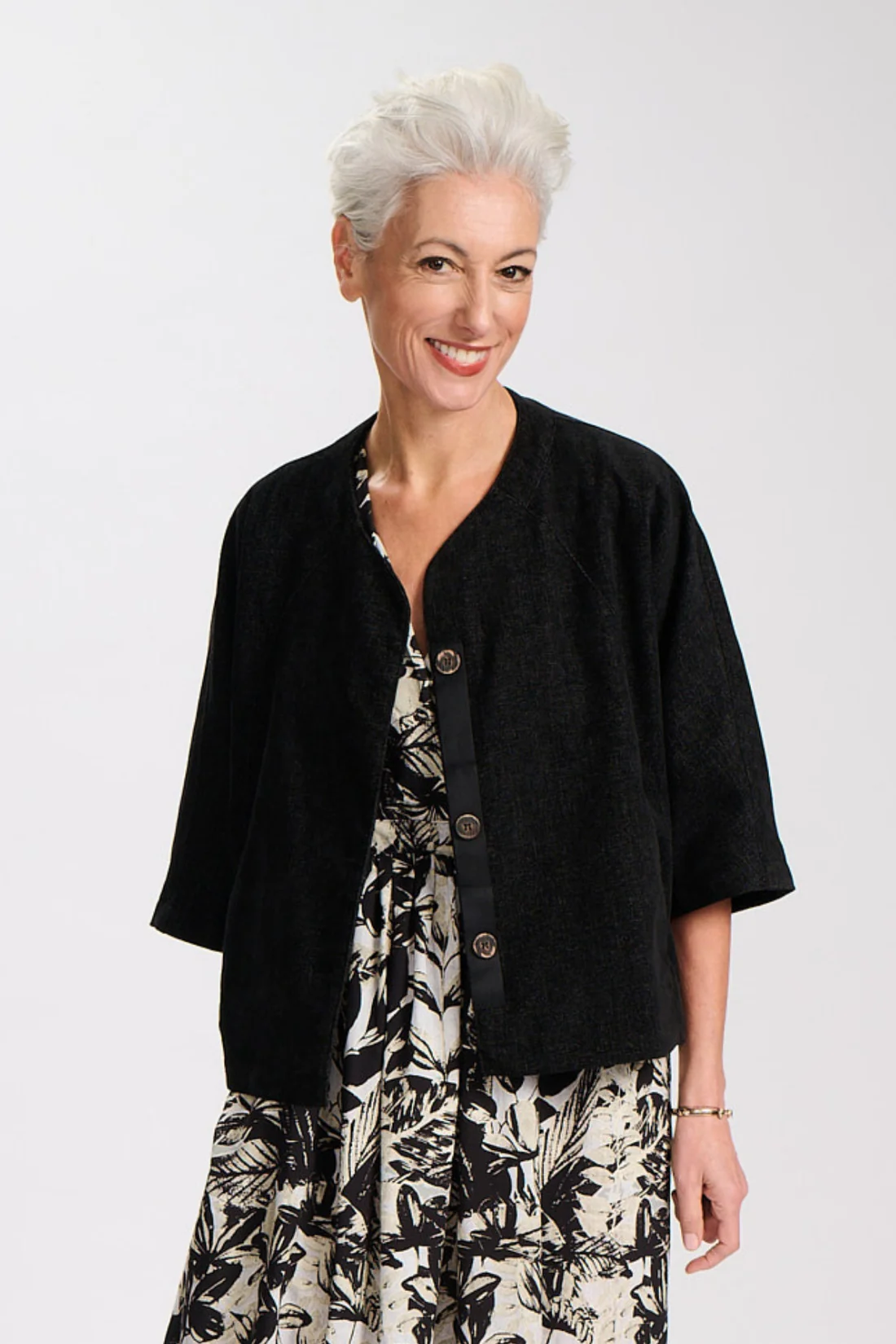 Olga de Polga Margot Valentina Jacket Charcoal in Tencel