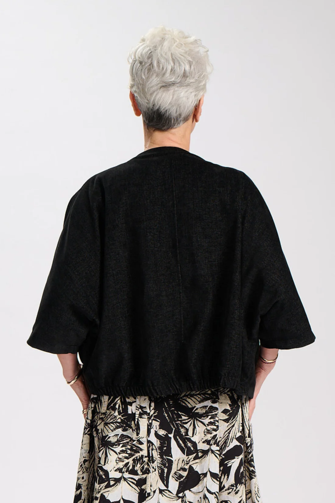 Olga de Polga Margot Valentina Jacket Charcoal in Tencel - Image 2