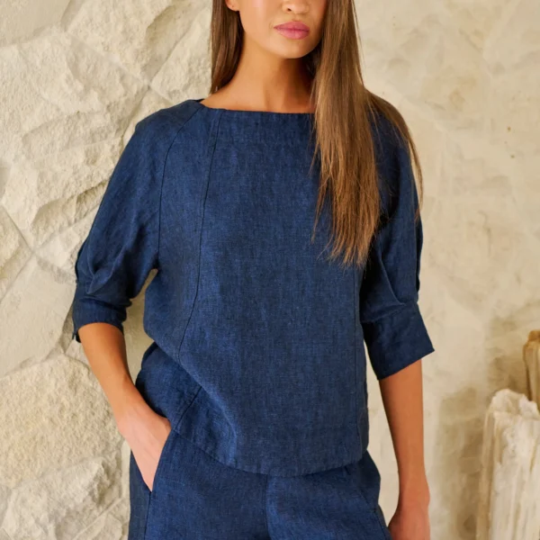 Naturals by O&J Eclipse linen blouse