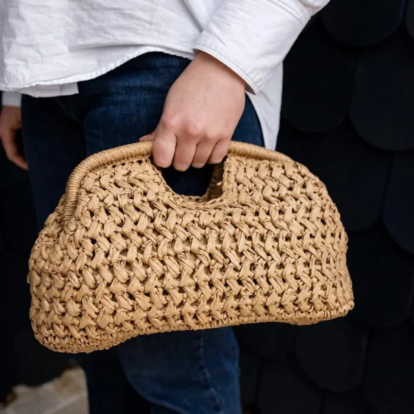 Greenwood Pippa Raffia Clutch - Straw